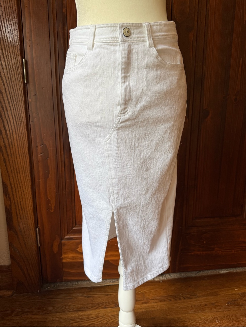 Cinq a Sept White Midi Pencil Skirt Size 6